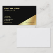 Modernes elegantes schwarzes Goldberufliches Visitenkarte (Vorne/Hinten)