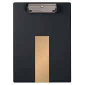 Modernes, elegantes Schwarzes Imitat-Monogramm Klemmbrett (Vorderseite)