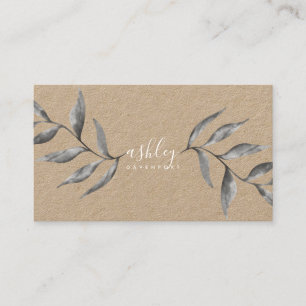 Modernes elegantes schwarzes mit BlumenAquarell Visitenkarte