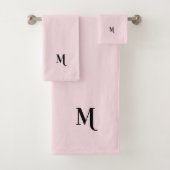 Modernes elegantes Schwarzes Monogramm, Initial Pa Badhandtuch Set (Insitu)