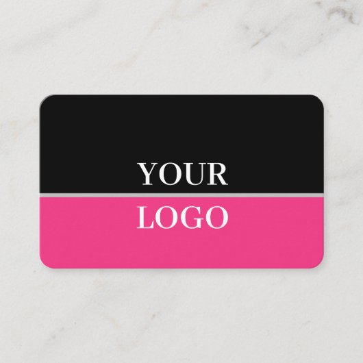 Modernes elegantes Schwarzes Rosa Visitenkarte (Vorderseite)
