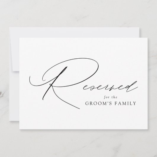 Modernes, elegantes Schwarzes Script vorbehaltenes (Vorderseite)