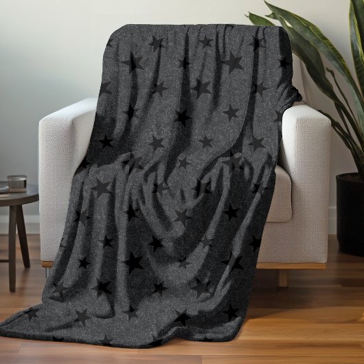 Modernes elegantes Schwarzes Sternmuster Fleecedecke