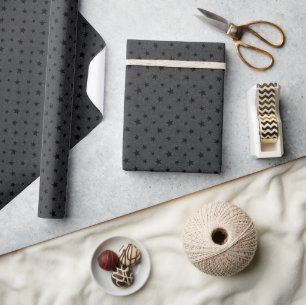 Modernes elegantes Schwarzes Sternmuster Geschenkpapier