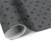 Modernes elegantes Schwarzes Sternmuster Geschenkpapier (Rolleneckpunkt)