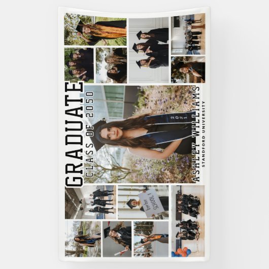 Modernes, elegantes Script 13 Foto Abschluss Banner (Vertikal)