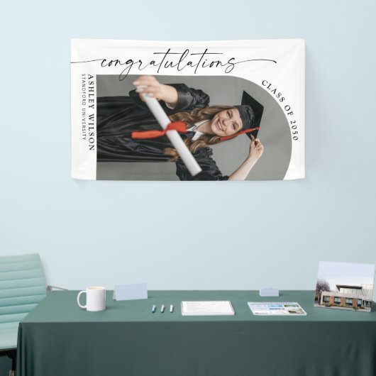 Modernes, elegantes Script 1 Foto Vertikaler Absch Banner (Messeveranstaltung)