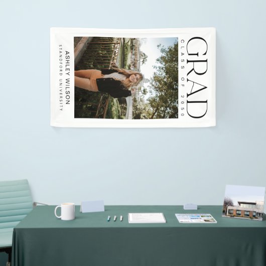 Modernes, elegantes Script 1 Foto Vertikaler Absch Banner (Messeveranstaltung)