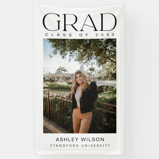 Modernes, elegantes Script 1 Foto Vertikaler Absch Banner (Vertikal)