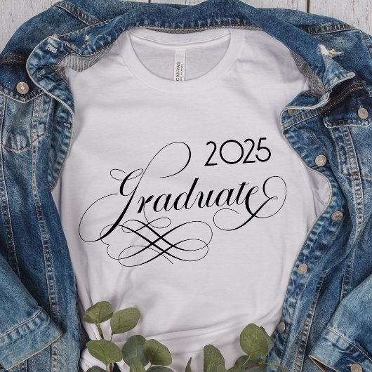 Modernes, elegantes Script 2025 Graduate T-Shirt