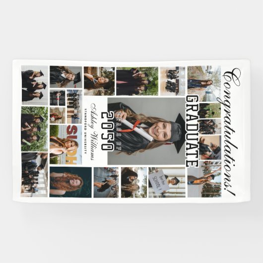 Modernes, elegantes Script 20 Foto Abschluss Banner (Horizontal)
