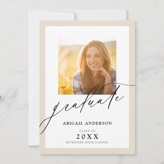 Modernes, elegantes Script 2 Foto Abschluss (Vorderseite)