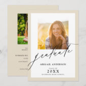 Modernes, elegantes Script 2 Foto Abschluss (Vorne/Hinten)