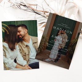 Modernes, elegantes Script 2 Foto Wedding Einladung