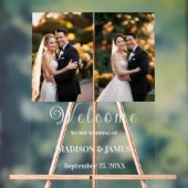 Modernes, elegantes Script 2 Foto Wedding Willkomm Acrylschild (Neutral)
