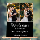 Modernes, elegantes Script 2 Foto Wedding Willkomm Acrylschild (Neutral)