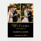 Modernes, elegantes Script 2 Foto Wedding Willkomm Acrylschild (Vorderseite)