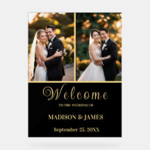 Modernes, elegantes Script 2 Foto Wedding Willkomm