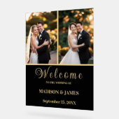 Modernes, elegantes Script 2 Foto Wedding Willkomm Acrylschild (Winkel)