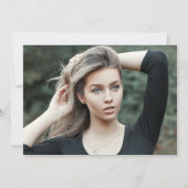 Modernes, elegantes Script 2 Sided Foto Abschluss Ankündigung (Rückseite)