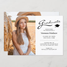 Modernes, elegantes Script 2 Sided Foto Grad