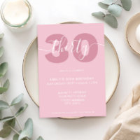 Modernes, elegantes Script 30. Geburtstagseinladun