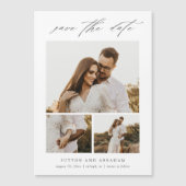 Modernes, elegantes Script 3 Foto Collage Rette di Magneteinladung (Vorderseite)