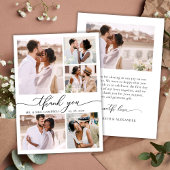 Modernes, elegantes Script 6 Foto Collage Wedding Dankeskarte
