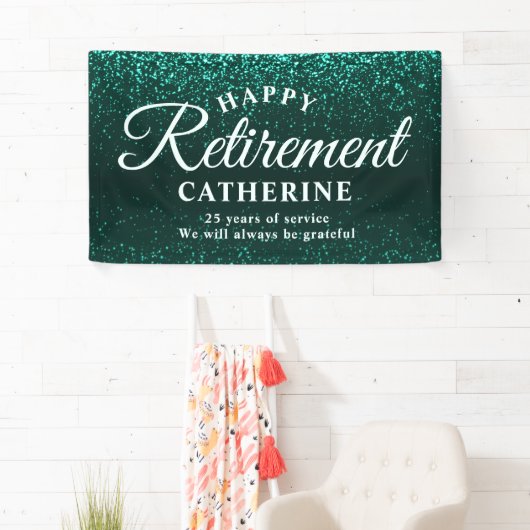 Modernes, elegantes Script Aquamarin Glitzer Remüd Banner (Insitu)