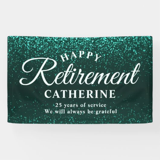 Modernes, elegantes Script Aquamarin Glitzer Remüd Banner (Horizontal)