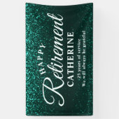 Modernes, elegantes Script Aquamarin Glitzer Remüd Banner (Vertikal)