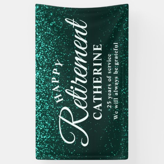 Modernes, elegantes Script Aquamarin Glitzer Remüd Banner (Vertikal)