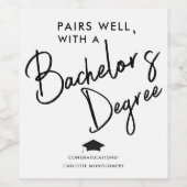 Modernes, elegantes Script-Bachelor-Abitur Weinetikett (Einzelnes Label)