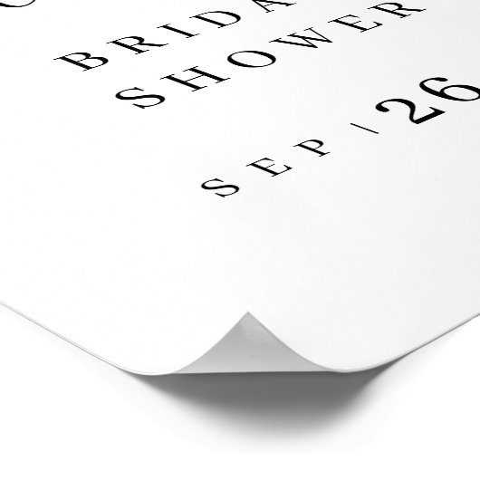 Modernes, elegantes Script-Brautparty willkommen Poster (Ecke)