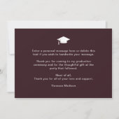 Modernes, elegantes Script Burgundy Red 3 Foto Gra Dankeskarte (Rückseite)