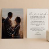 Modernes, elegantes Script Calligraphy Foto Weddin Dankeskarte
