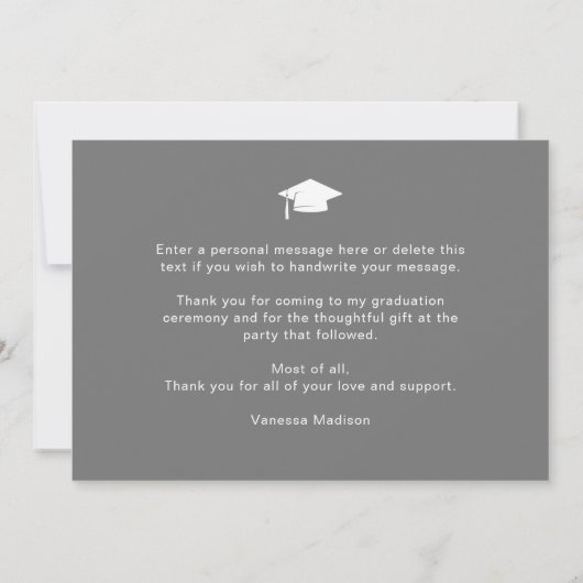 Modernes, elegantes Script Chic Gradient 3 Foto Gr Dankeskarte (Rückseite)