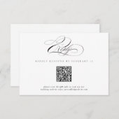 Modernes, elegantes Script Classic QR Code Wedding RSVP Karte (Vorne/Hinten)