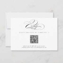 Modernes, elegantes Script Classic QR Code Wedding RSVP Karte