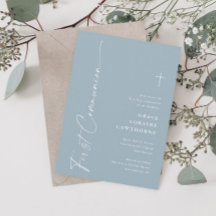 Modernes, elegantes Script Dusty Blue First Commun