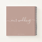Modernes, elegantes Script Earth Tone Wedding Gues Notizblock (Rückseite)