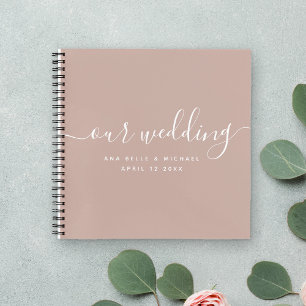 Modernes, elegantes Script Earth Tone Wedding Gues Notizblock