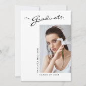 Modernes, elegantes Script Einfaches Foto | ABSCHL Ankündigung (Vorderseite)