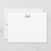 Modernes, elegantes Script Evergreen Fog Monogram Mitteilungskarte (Vorderseite)