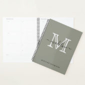 Modernes, elegantes Script Evergreen Fog Monogram Planer (Anzeige)