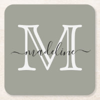 Modernes, elegantes Script Evergreen Fog Monogram