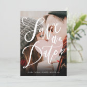 Modernes, elegantes Script-Foto einfach Save The Date (Stehend Vorderseite)