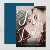 Modernes, elegantes Script-Foto einfach Save The Date (Vorne/Hinten)