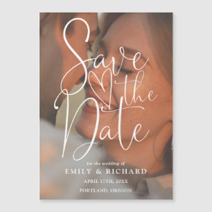 Modernes, elegantes Script-Foto für Hochzeiten spe Magneteinladung