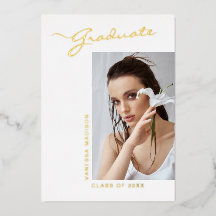 Modernes, elegantes Script-Foto | Grad-Ankündigung